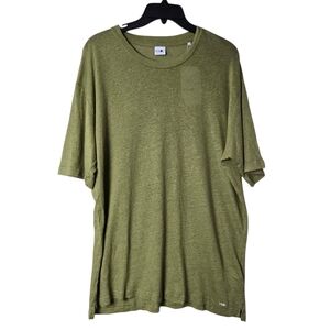 NWT NNO7 No Nationality Dylan Linen Tee‎ Olive Green XXL